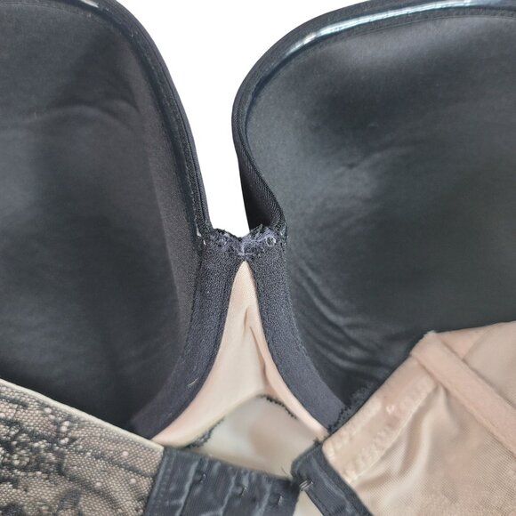 Torrid Multiway Bra Black 38DD Padded Lace Molded Strapless Underwire No Strap - Picture 8 of 8
